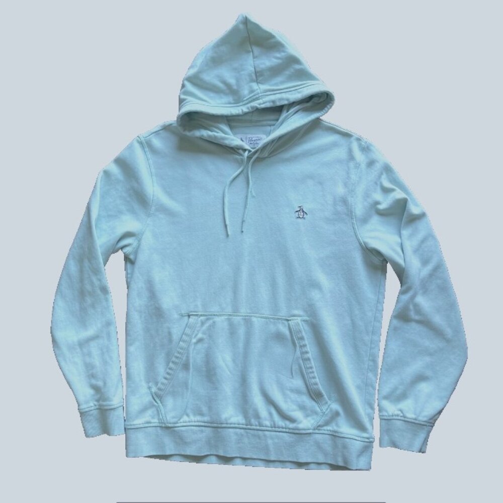Original Penguin Men’s Hoodie – Size Medium | Light Green Lightweight Pullover